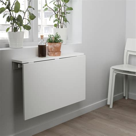 NORBERG wall-mounted drop-leaf table, white, 74x60 cm (291/8x235/8") - IKEA