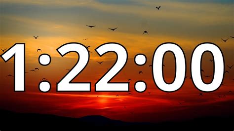 1 Hour 22 Minutes Countdown Timer With Alarm Sound At the End (Simple ...