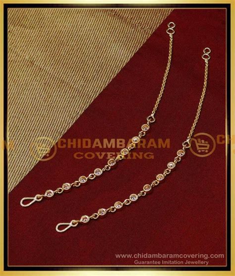 Buy Impon Uncut Stone Ear Chain Side Mattal Designs for Women