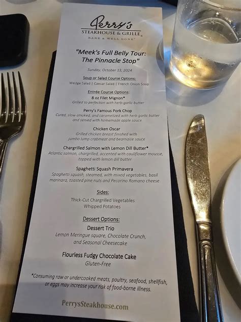 Perry's Steakhouse & Grille - Richmond (Short Pump) Menu - Updated ...