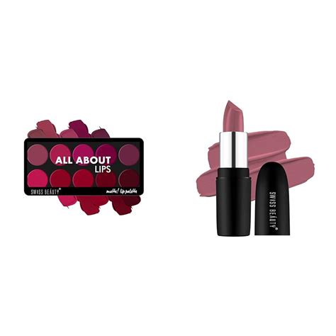 Buy Swiss Beauty All About Lip Palette With 10 Pigmented Colors |Creamy ...