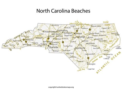 North Carolina Beaches Map | Map of North Carolina Beaches