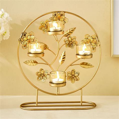 Buy Rylee Metal Floral Multi T-Light Holder from Home Centre at just ...