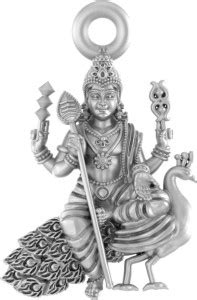 Akshat Sapphire Sterling Silver (92.5% purity) God Kartikeya Pendant ...