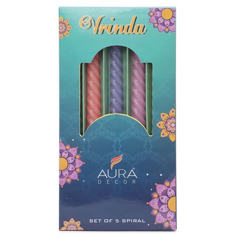 Aura decor Vrinda Spiral Taper Candle Pack of 5 – AuraDecor