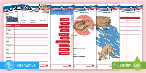 Australian Slang Activity Sheet