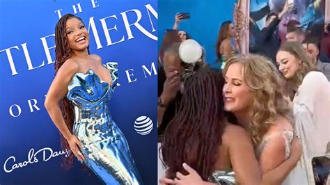 The Little Mermaid's Halle Bailey meets original Ariel voice actor