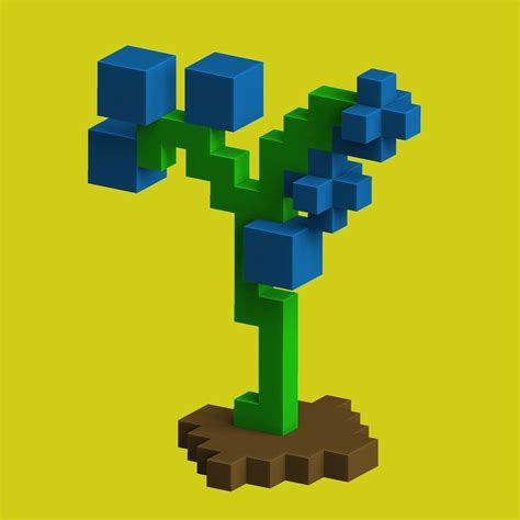 💐 BLUE ORCHID FROM MINECRAFT・ 3D File for 3D printing・Cults