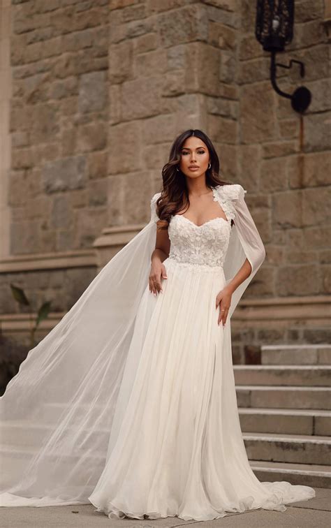 1669 | Martina Liana | Romantic Silk Strapless A-Line Wedding Dress with 3D Florals and ...