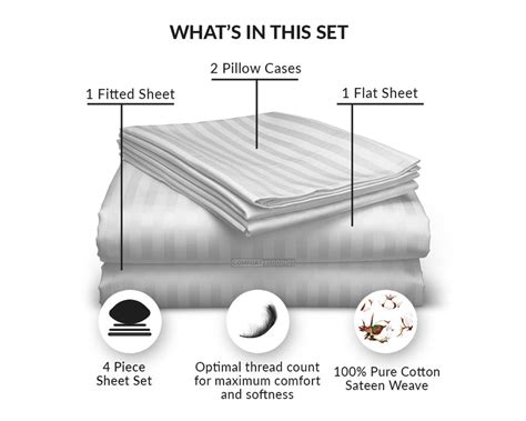 Light Grey Stripe Sheet Set -600TC -Sale Start — comfortbeddings-usa