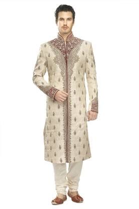 MANYAVAR Royal Self Design Sherwani Price in India - Buy MANYAVAR Royal ...