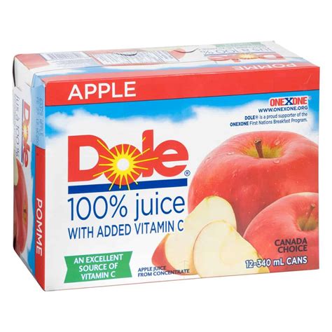 DOLE - APPLE JUICE 100 PERCENT 12x340ML - Absolute Food Service | AFS