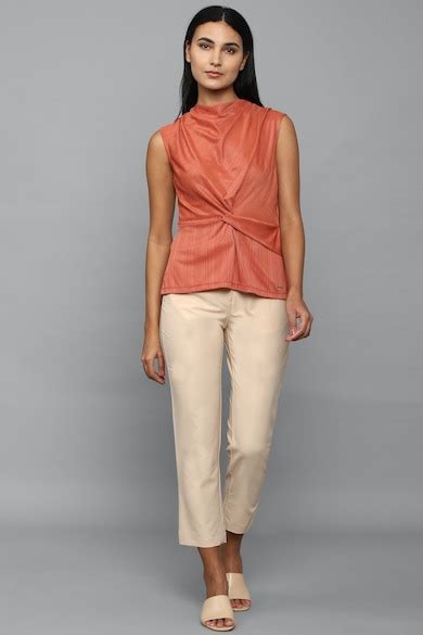 Buy Women Cream Contemporary Fit Solid Casual Trousers Online - 856306 ...