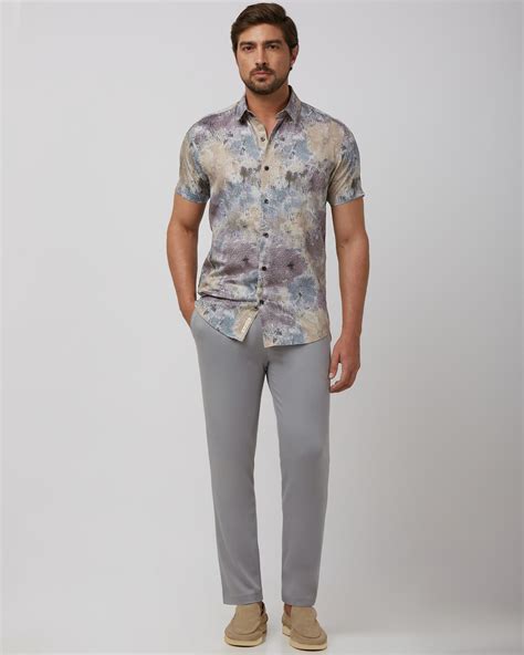 Buy Multicolour Abstract Print Slim Fit Casual Shirt Online at Muftijeans