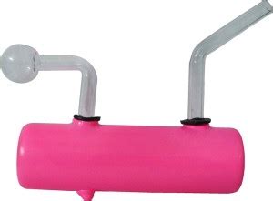 TANISHKA EXPORT 6 Inch 3PEC Cylinder Pink Glass Oil Burner Smoking Beer ...