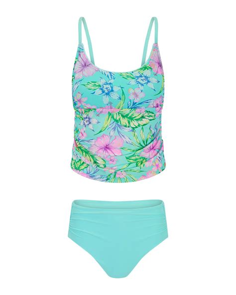 Marseille Tropical Blue Tankini, Bikini, and High Waisted, S-XL | Adore Me