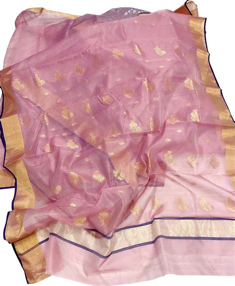Beautiful Pink Chanderi Silk Saree