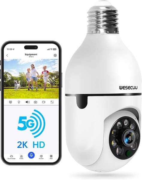 Amazon.com : wansview 2K Light Bulb Security Camera-5G&2.4G WiFi 360 ...