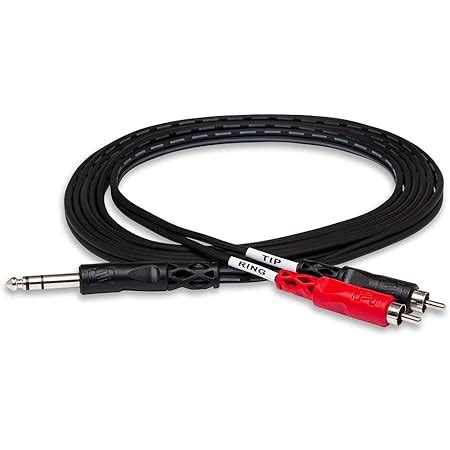 Hosa TRS-201 1/4" TRS to Dual RCA Insert Cable, 1 Meter Black : Amazon ...