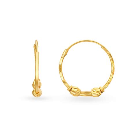 Shimmering Gold Hoop Bali Earrings