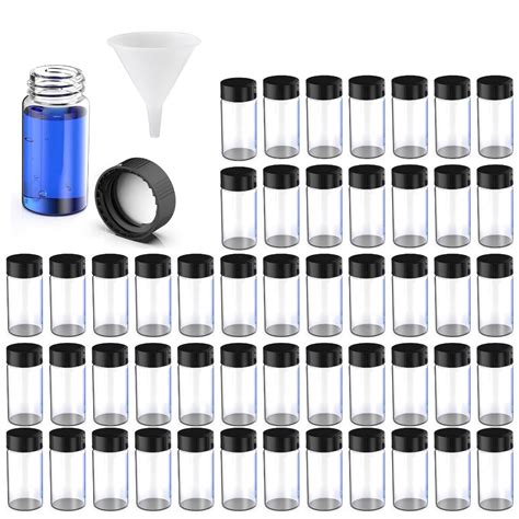 Spylx 20ml Culture Tubes, Sample Vials, Clear Glass Vials with Black PP ...