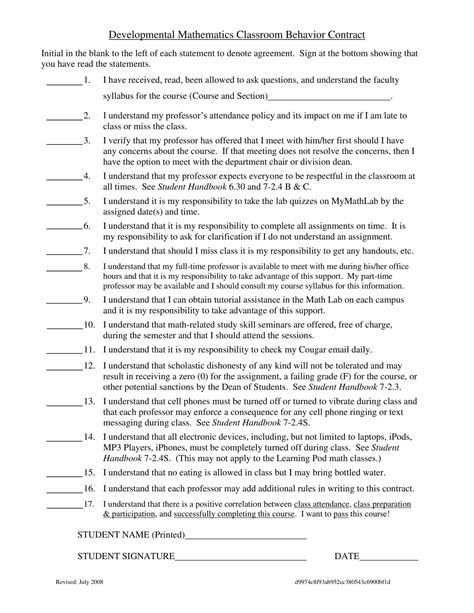 Free Printable Behavior Contract Templates [PDF, Word] Home, Adults