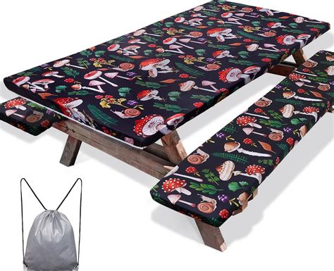 Amazon.com: HomeCrate Checkered 72 Inch Picnic Table and Bench Fitted ...