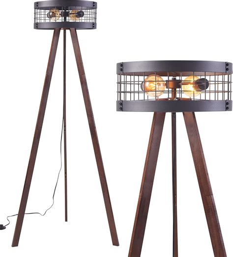 Archiology Wood Tripod Floor Lamp,Mid Century Standing Lamp,Farmhouse ...