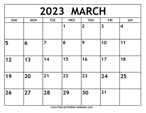 March April 2023 Printable Calendar