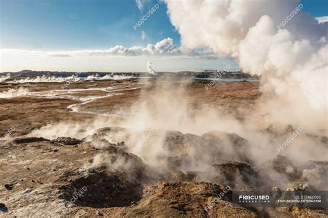 Gunnuhver Hot Springs, Reykjanes Peninsula; Iceland — nobody, horizon ...