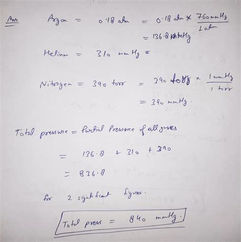 [Solved] Part A What is the total pressure, in millimeters of mercury ...