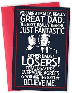 BETHEGIFT Funny Card for Dad from Daughter, Son, Kids on Fathers Day ...