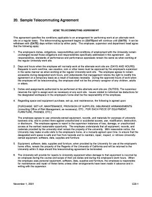 Fillable Online Sample Telecommuting Agreement Fax Email Print - pdfFiller