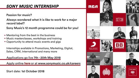 Record Label Internship at Sony available - GRM Daily