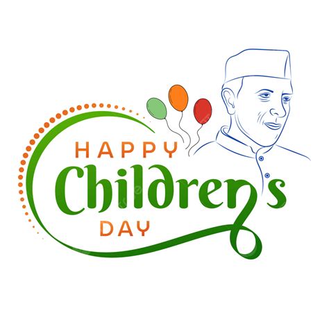 Happy Children Day Calligraphy Jawaharlal Nehru Clipart Illustration ...