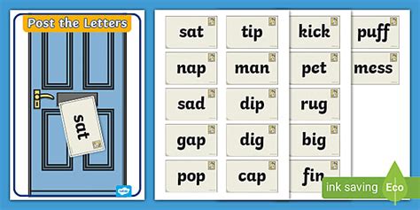 CVC Words Post the Letters Activity