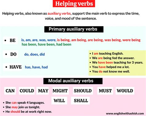 Easy Auxiliary Verb Examples