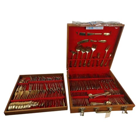 Full Set of Nickel Bronze Flatware 153pcs, Boxed For Sale at 1stDibs ...