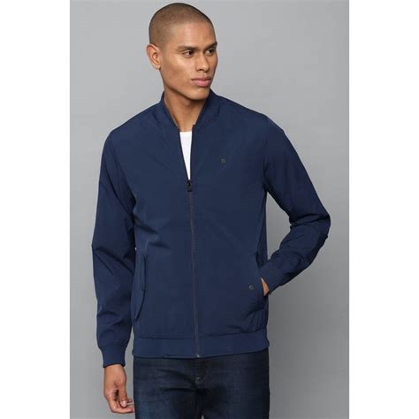 Buy Allen Solly Men Navy Solid Full Sleeves Casual Jacket Online