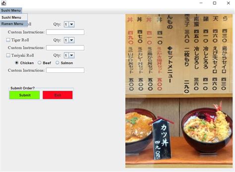 Image result for Java GUI Menu