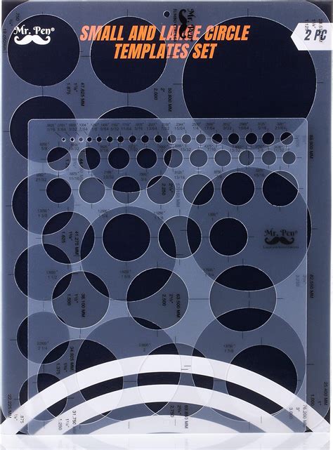 Buy Mr. Pen- Circle Template, 2 pcs, Large and Small Size, Circle ...