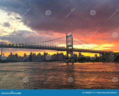 The Robert F. Kennedy Bridge Formerly the Triborough Bridge at Sunset ...