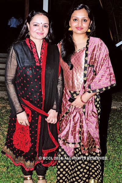 Radhika Tilak with a guest at the wedding reception of Singer Ranjini ...