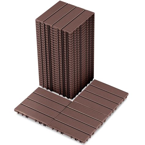 36 sq. ft Plastic Interlocking Deck Tiles, 36 Pack Patio Deck Tiles ...