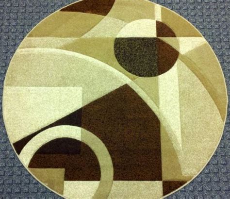Modern Round Rug 5 Ft. 4 In. X 5 Ft. 4 In. Contempo 322 Brown : Amazon.in
