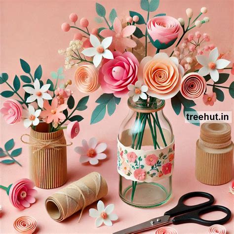 Floral Bottle Decoration Ideas, Bottle Craft Ideas