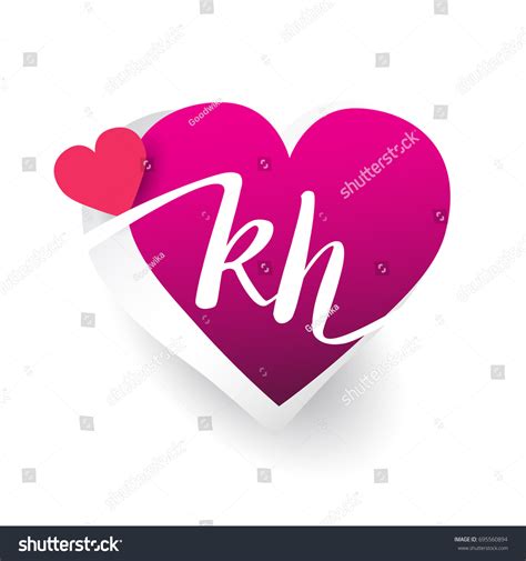 Initial Logo Letter Kh Heart Shape Stock Vector (Royalty Free) 695560894