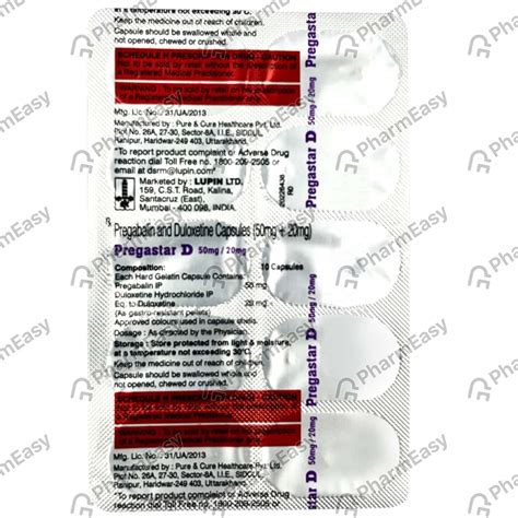 Buy Pregastar D 50/20mg Strip Of 10 Capsules Online at Flat 15% OFF ...