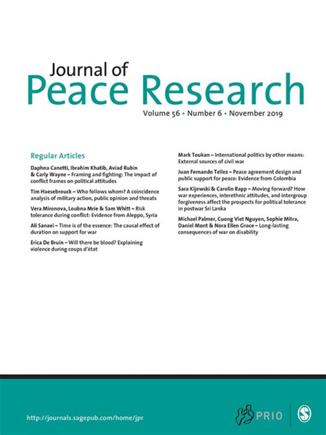 Subscribe to Peace Research Journal - SAGE Publications