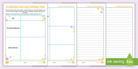 Graduation Narrative Writing Task - Reach for the Stars